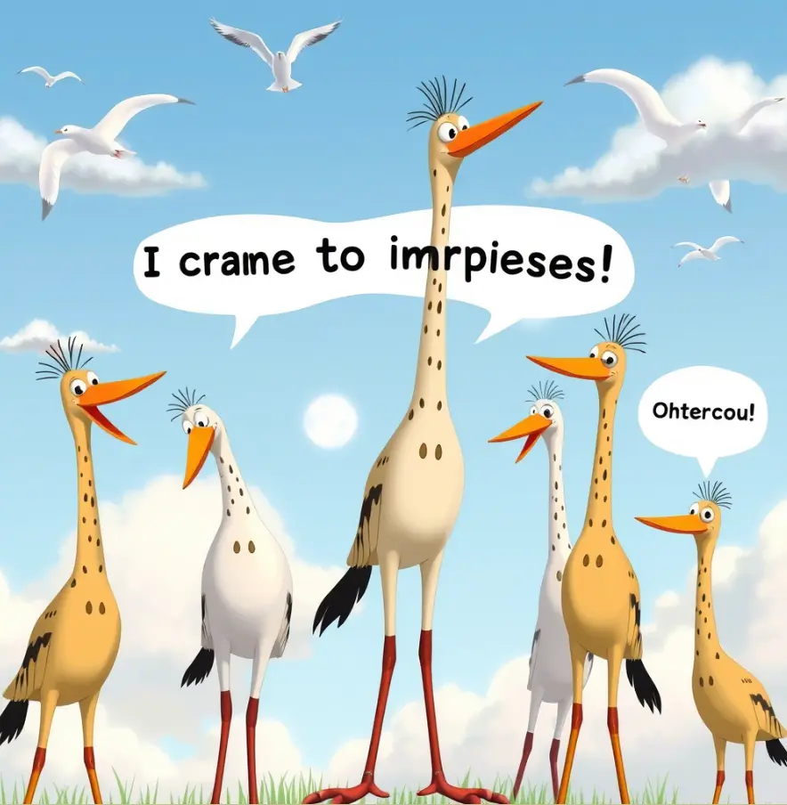 100+ Crane Bird Puns That Fly High